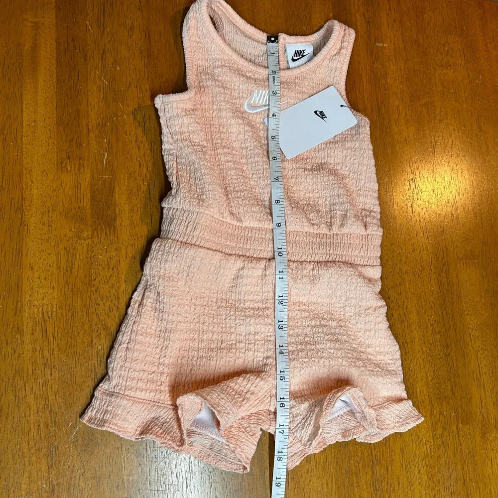 Nike Girls Arctic Orange Romper 3T Sleeveless Ruffle Hem Beach Summer Textured